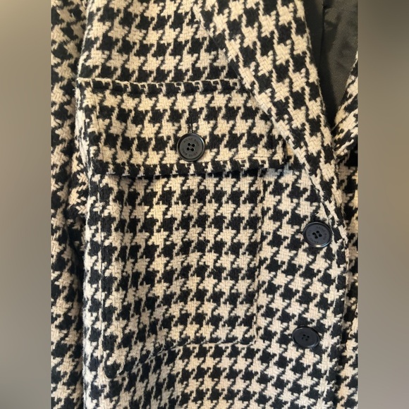 Anine Bing Flynn Houndstooth Woven Knit Collared Button Down Jacket Coat Shacket - Picture 6 of 17